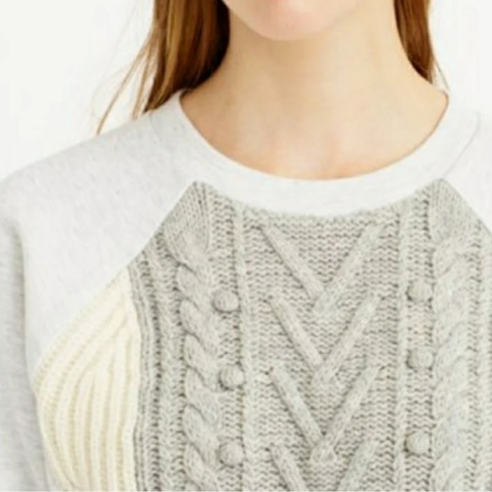 J. Crew Cable Pom Pom Sweatshirt size S